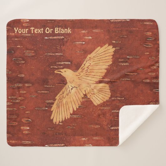 Rustic Raven op binnenste boog Sherpa Deken (Voorkant (horizontaal))