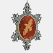Rustic Raven op binnenste boog Tin Sneeuwvlok Ornament (Links)