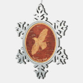 Rustic Raven op binnenste boog Tin Sneeuwvlok Ornament (Rechts)