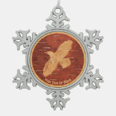 Rustic Raven op binnenste boog Tin Sneeuwvlok Ornament (Voorkant)