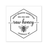 Rustic Raw Honey Bee Boerderij Zelfinktende Stempel (Design)