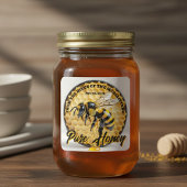 Rustic Realistic Honey Bee & Honeycomb Apiary Jar Vierkante Sticker