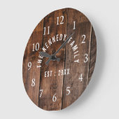 Rustic Reclam Familienaam Wood Grote Klok (Hoek)