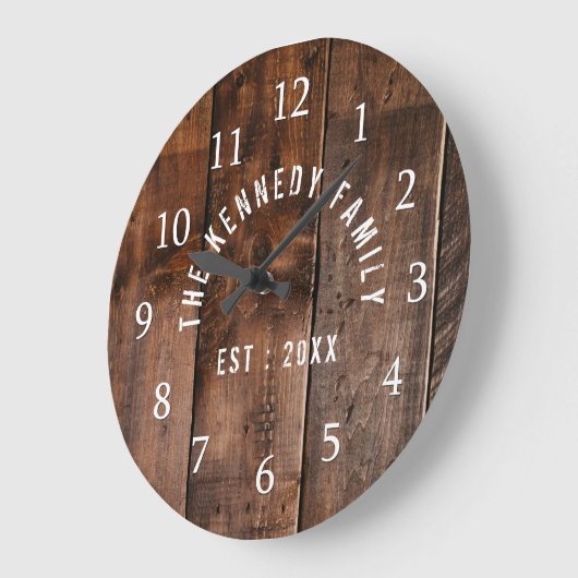 Rustic Reclam Familienaam Wood Grote Klok (Hoek)
