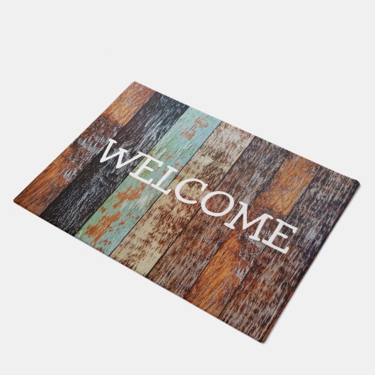 Rustic Reclam Wood Welkom Deurmat (Schuin)