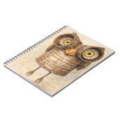 Rustic Recycled Owl Watercolor Art Notitieboek (Linkerzijde)