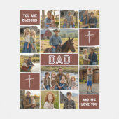 Rustic Red 12 Foto Aangepaste Naam Vader Geloof Er Fleece Deken (Voorkant)