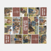 Rustic Red 12 Foto Aangepaste Naam Vader Geloof Er Fleece Deken (Voorkant (Horizontaal))