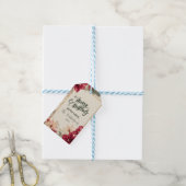 Rustic Red Amaryllis Christmas Cadeaulabel (Met Touw)