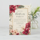 Rustic Red Amaryllis Christmas Kaart (Staand voorkant)