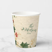 Rustic Red Amaryllis Christmas Papieren Bekers (Voorkant)