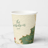 Rustic Red Amaryllis Christmas Papieren Bekers (Achterkant)