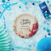 Rustic Red Amaryllis Christmas Papieren Bordje (Feest)