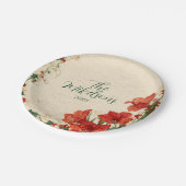 Rustic Red Amaryllis Christmas Papieren Bordje (Gekanteld)