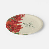 Rustic Red Amaryllis Christmas Papieren Bordje (Gekanteld)