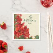 Rustic Red Amaryllis Christmas Servet (Insitu)