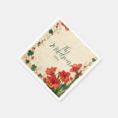 Rustic Red Amaryllis Christmas Servet (Hoek)