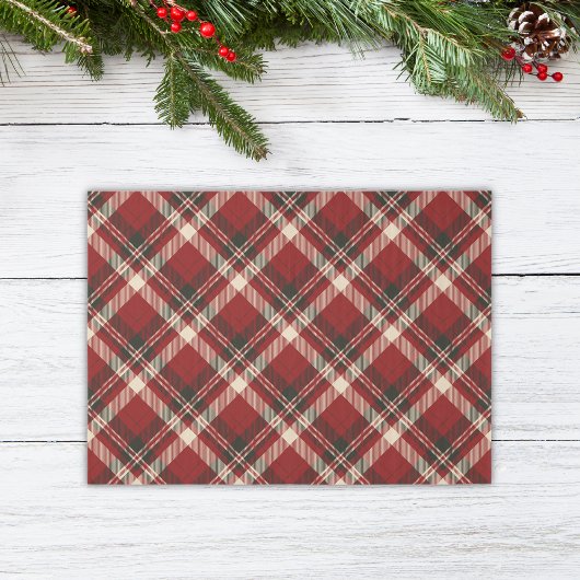 Rustic Red and Green Tartan Plaid Christmas Tissuepapier