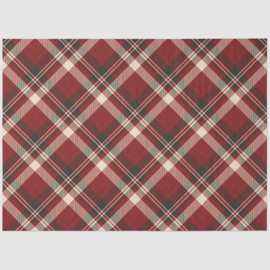 Rustic Red and Green Tartan Plaid Christmas Tissuepapier (Voorkant)