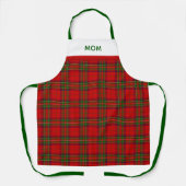 Rustic Red and Green Tartan Plaid With Name Schort (Voorkant)