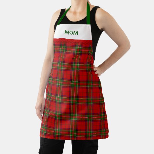 Rustic Red and Green Tartan Plaid With Name Schort (Insitu)