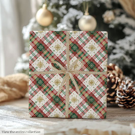 Rustic red and green watercolor greenery gift wrap cadeaupapier