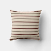 Rustic Red and Taupe Stripe Pillow Kussen (Achterkant)