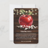Rustic Red Apple Floral Baby shower Bedankkaart (Voorkant)