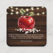 Rustic Red Apple Floral Baby shower Informatiekaartje (Voorkant)