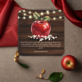 Rustic Red Apple Floral Baby shower Informatiekaartje