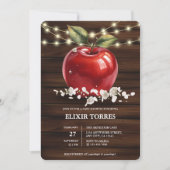 Rustic Red Apple Floral Baby shower Kaart (Voorkant)