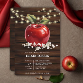 Rustic Red Apple Floral Baby shower Kaart