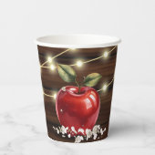 Rustic Red Apple Floral Baby shower Papieren Bekers (Achterkant)