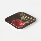 Rustic Red Apple Floral Baby shower Papieren Bordje (Gebogen)