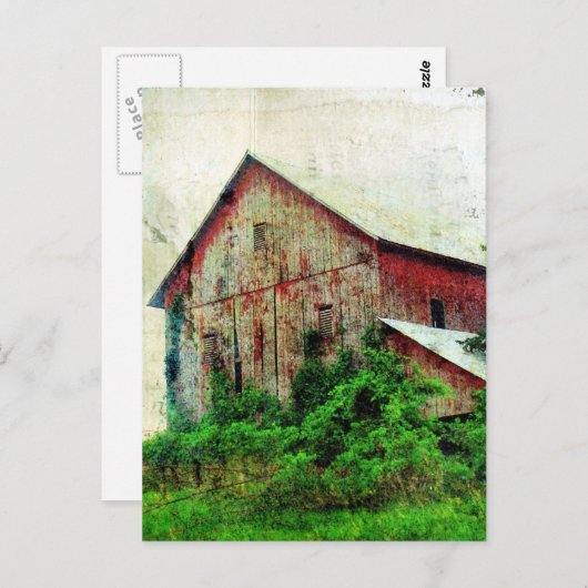 Rustic Red Barn Briefkaart (Voorkant / Achterkant)