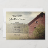 Rustic Red Barn Country Engagement Party Kaart (Voorkant)