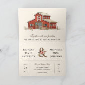 Rustic Red Barn Country Farm QR Code Wedding (Binnen)
