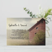 Rustic Red Barn Country Wedding Save the Date Kaart (Staand voorkant)
