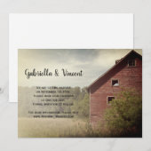 Rustic Red Barn Country Wedding Save the Date Kaart (Voorkant / Achterkant)