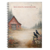 Rustic Red Barn, Crows, Farm Scene | Notitieboek (Voorkant)