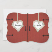 Rustic Red Barn en Daisies Country Wedding Kaart (Voorkant)