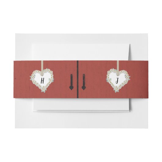 Rustic Red Barn en Daisies Country Wedding Uitnodigingen Wikkel (Voorkant Voorbeeld)