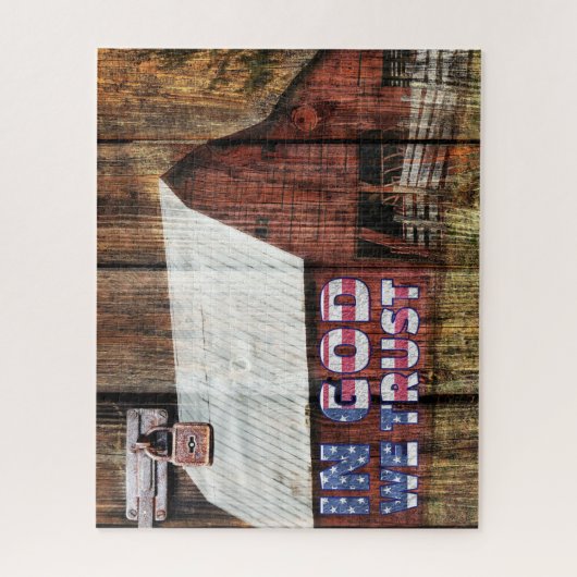 Rustic Red Barn in God. Legpuzzel (Verticaal)
