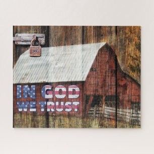 Rustic Red Barn in God. Legpuzzel