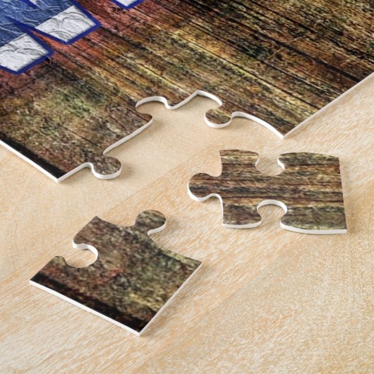 Rustic Red Barn in God. Legpuzzel (Zijkant)