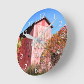 Rustic Red Barn Ronde Klok (Hoek)