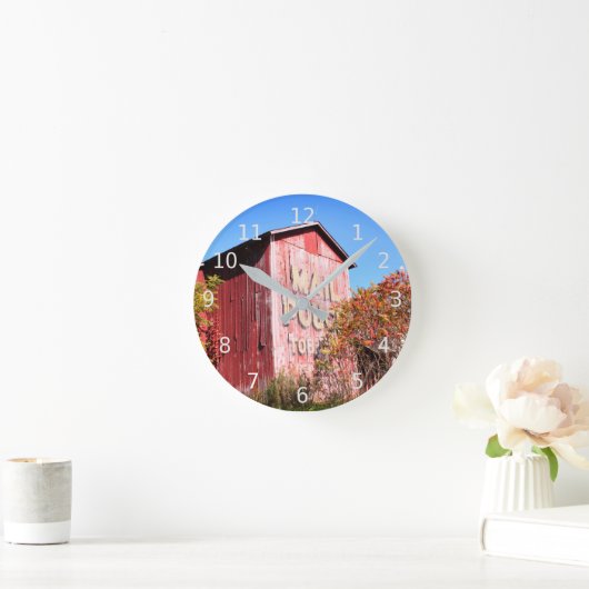 Rustic Red Barn Ronde Klok (Huis)