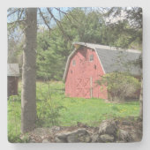 Rustic Red Barn Stenen Onderzetter (Voorkant)