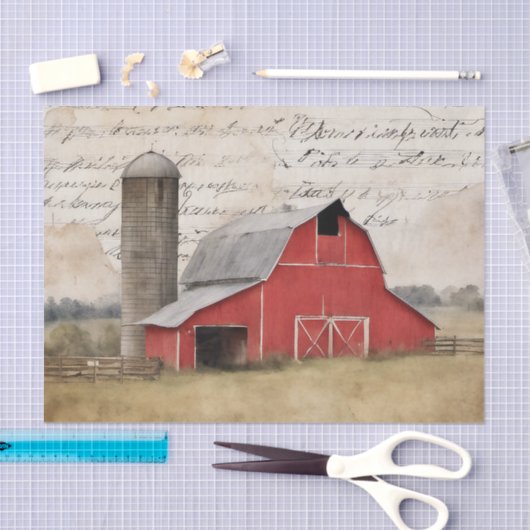 Rustic Red Barn Tissuepapier (Craft)