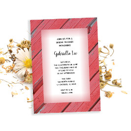 Rustic Red Barn Wood Country Ranch Vrijgezellenfee Kaart